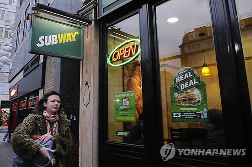 미국 샌드위치 체인 전문점 써브웨이 모습. 연합뉴스.